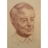 Refna, a bust portrait of a gentleman, crayon, pencil sketch to mount, signed and dated '92,