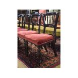 A set of six Victorian mahogany dining chairs,