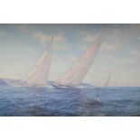 A J Steven Dews limited edition print, racing yachts, 385/600,