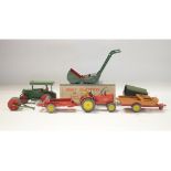 A Dinky Toys Massey Harris tractor and trailer, other commercial,
