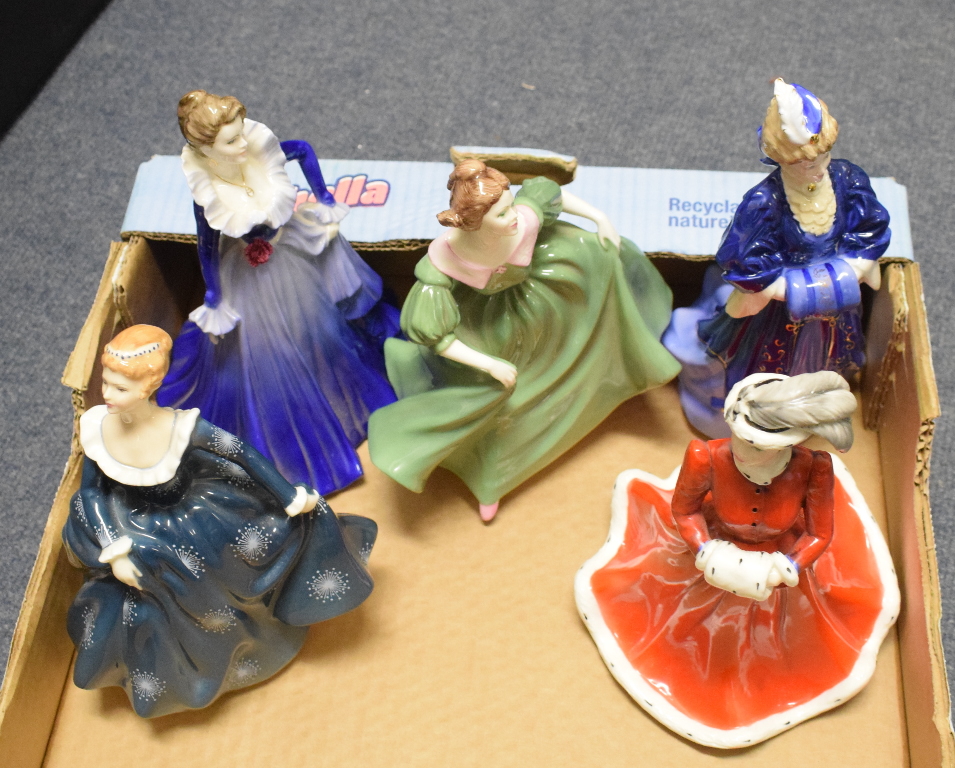 Seven Royal Doulton figures, including Christmas Day 2001, HN4315, a Royal Worcester figure, - Image 2 of 4