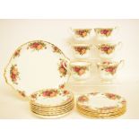 A Royal Albert Old Country Roses part tea service, a glass decanter and stopper, other ceramics,
