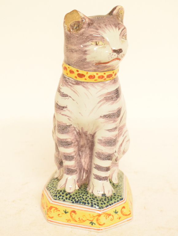 A faience cat, 18.