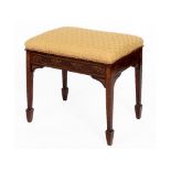 An Edwardian mahogany piano stool, inlai