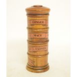A treen spice tower, 20 cm high