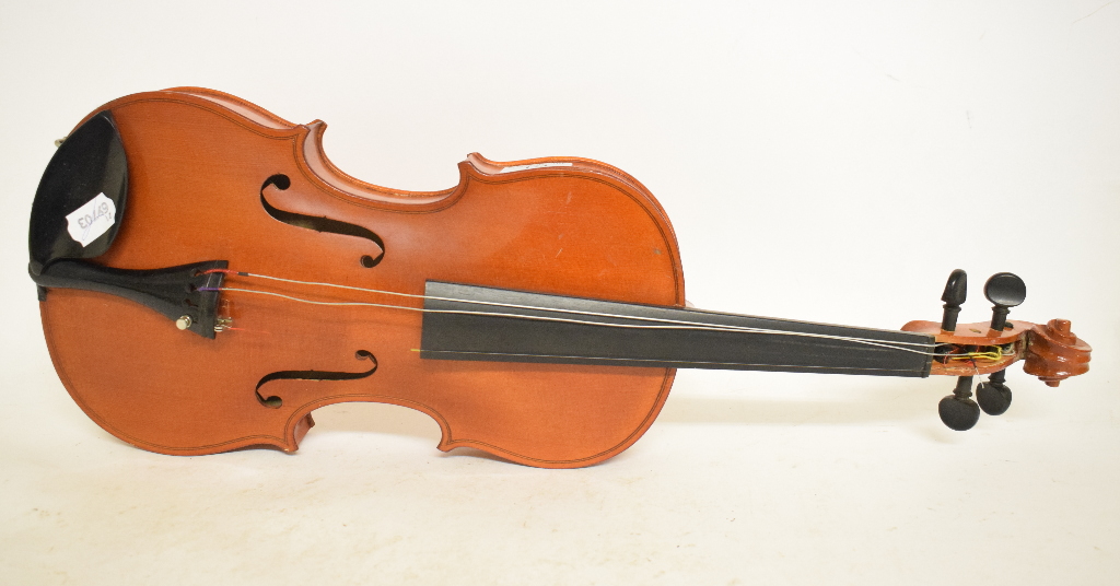 A violin, with a 14¼ inch two piece back