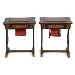 A pair of Chinese lacquer work tables, d