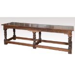 A 17th century style oak refectory table