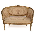 A French carved giltwood two seater sett