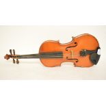 A violin, with a 13¼ inch two piece back