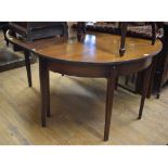 A mahogany D end dining table, inset two