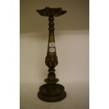 An Indian brass oil lamp stand, 43 cm hi