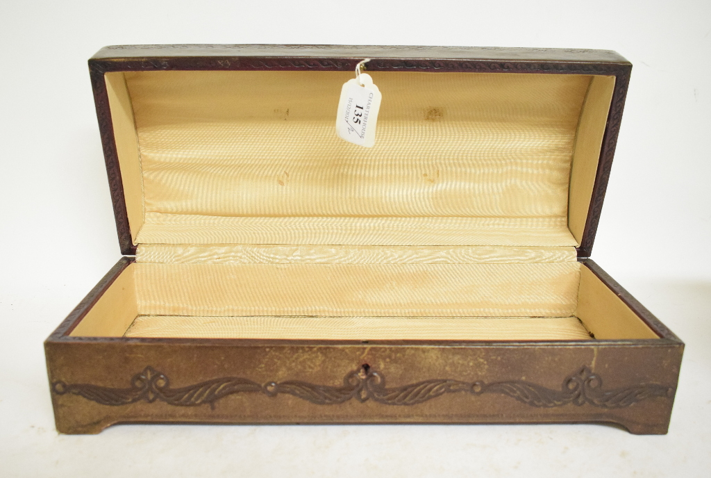 A 19th century yew wood tea caddy, of sa - Image 4 of 4