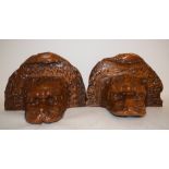 A carved wood wall bracket, in the form
