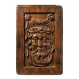 AN OAK PANEL OF CHRIST WEARING THE CROWN OF THORNS