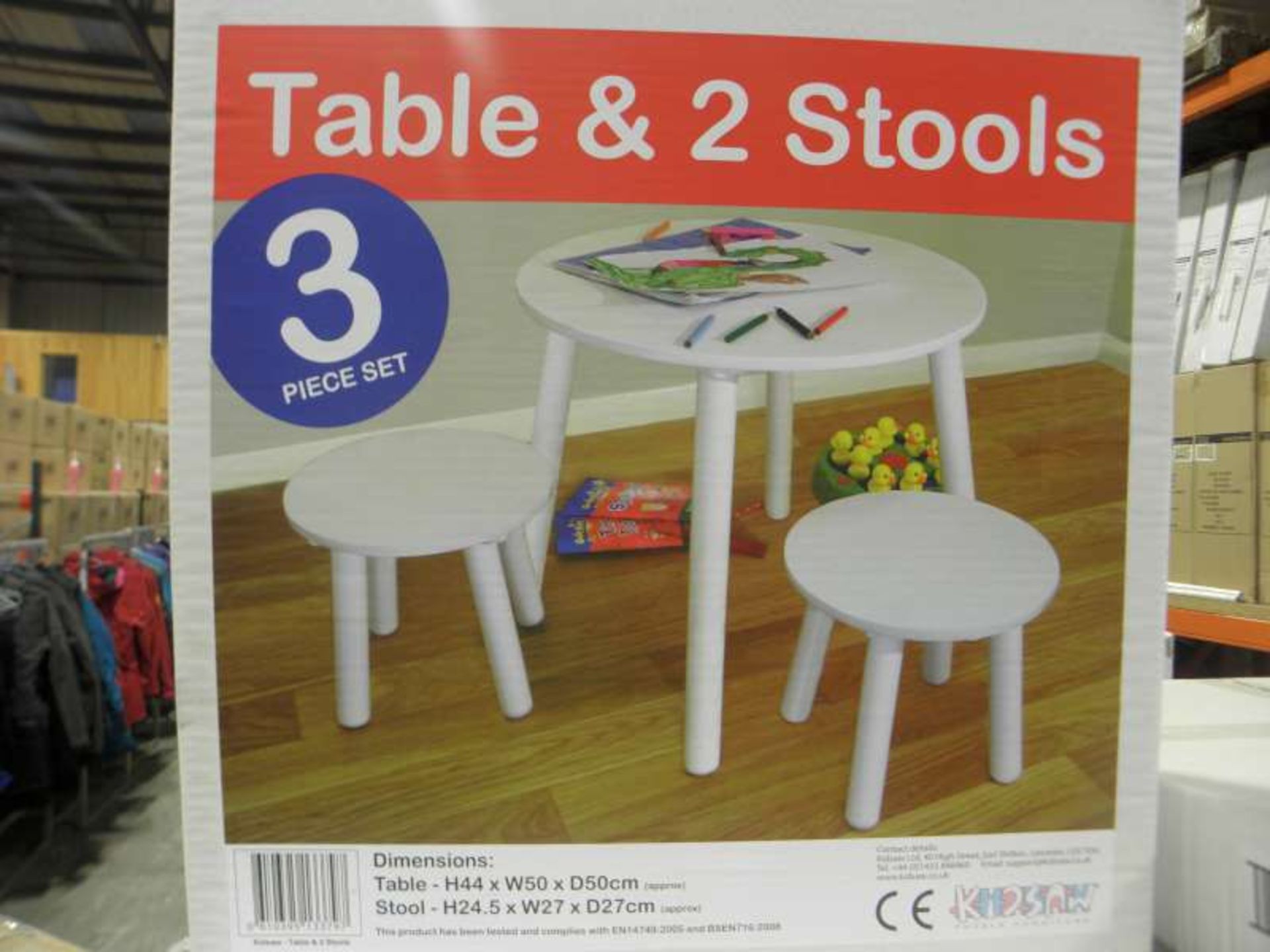 6 X KIDSAW 3 PIECE TABLE AND STOOL SETS