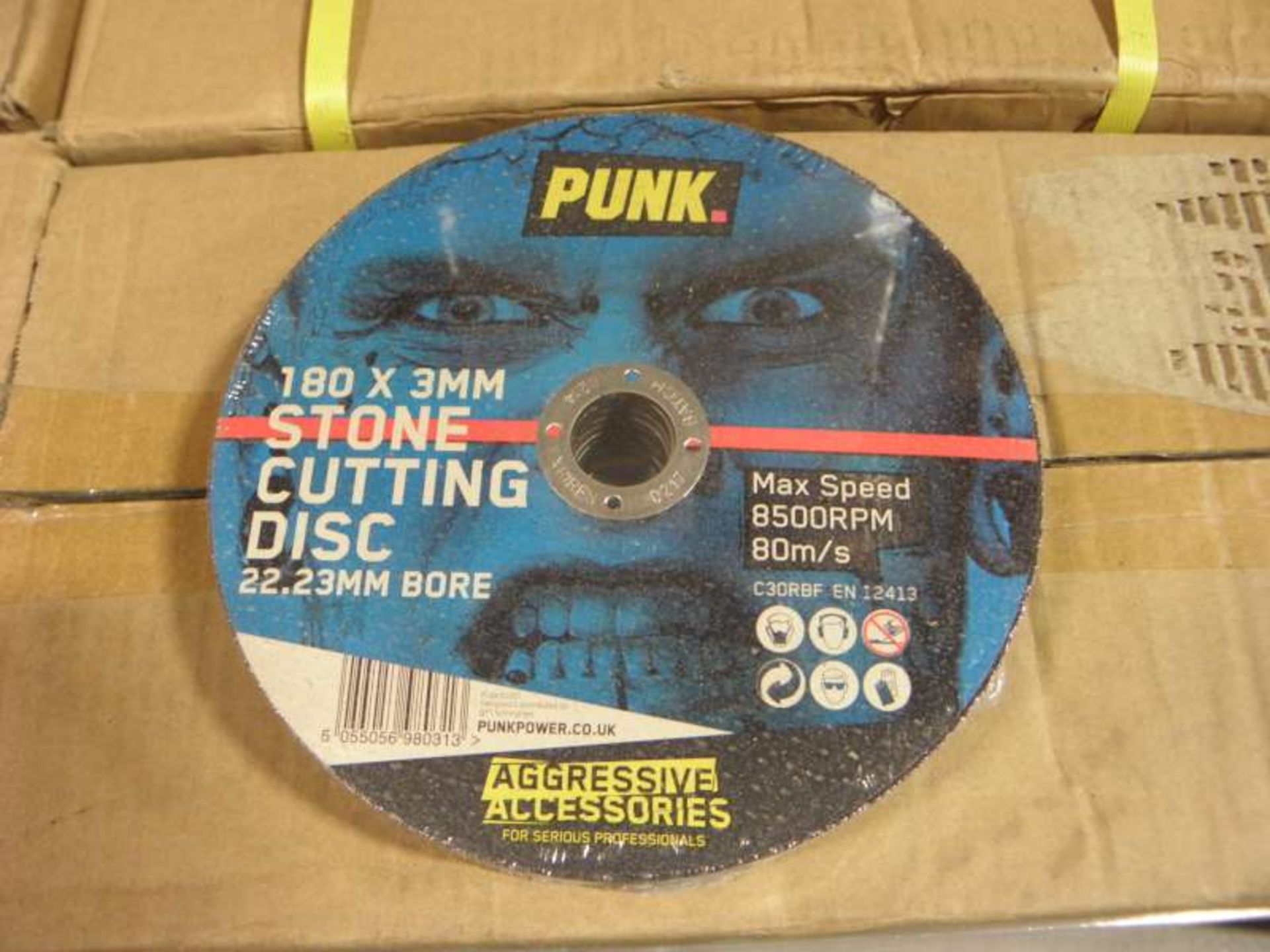 1000 X PUNK STONE CUTTING DISCS SIZE 180 X 3MM IN 10 X BOXES