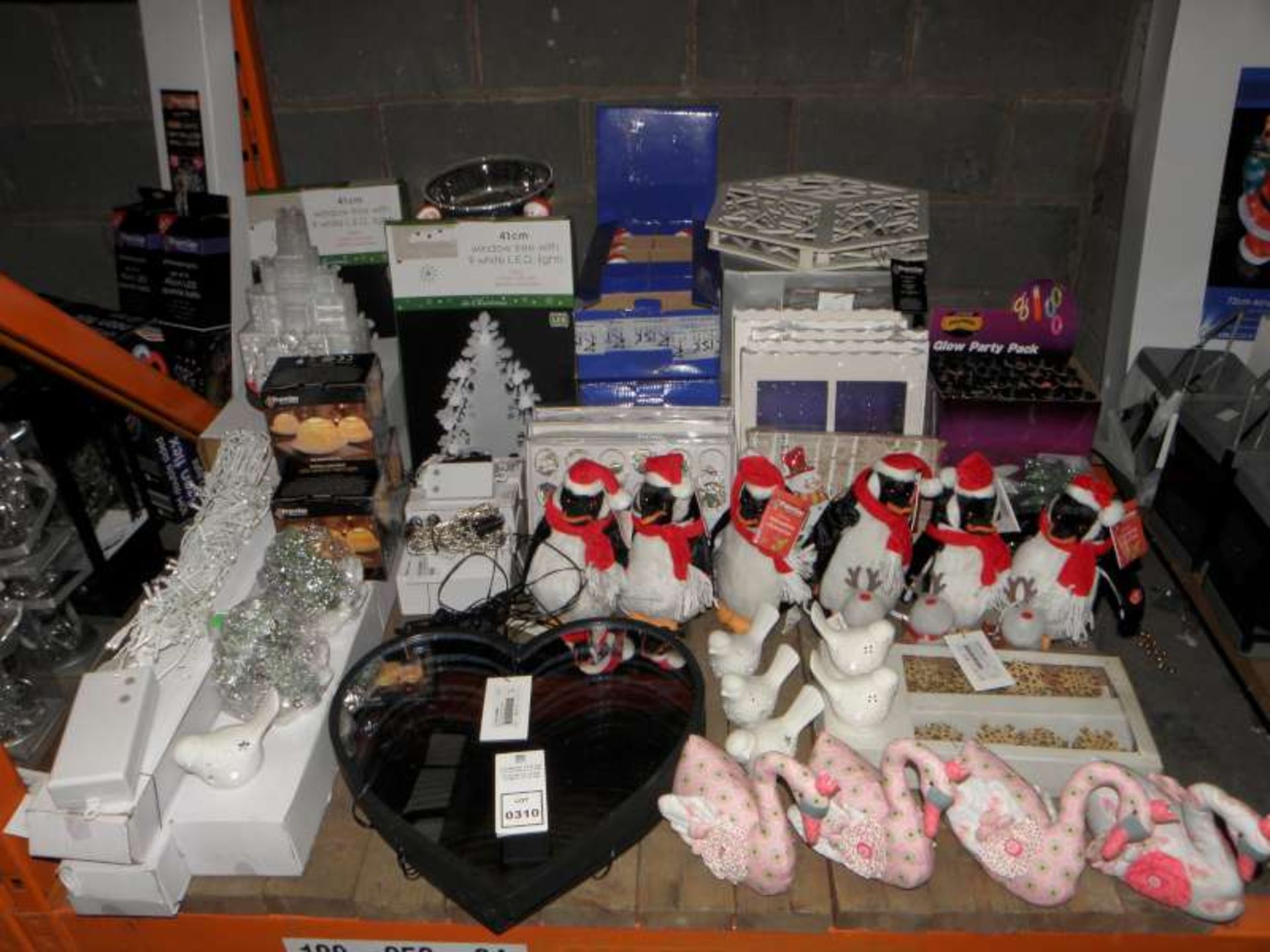 PREMIER CHRISTMAS LOT CONTAINING ANIMATED CHARACTERS, ORNAMENTS, CANDLE HOLDERS, WINDOW TREE, TREE