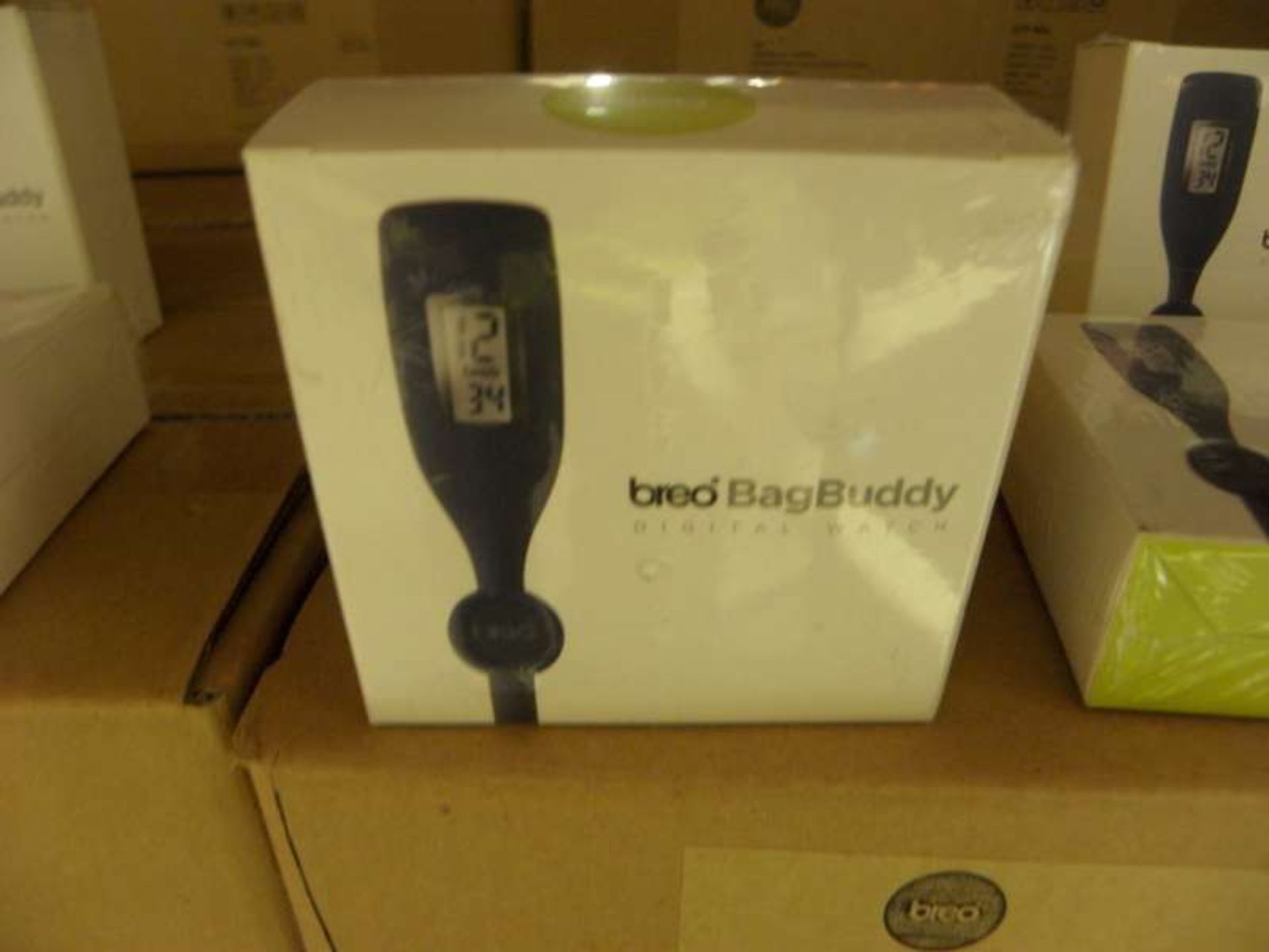 100 X BREO BAG BUDDY DIGITAL WATCHES IN 5 BOXES ( REQUIRE BATTERYS )