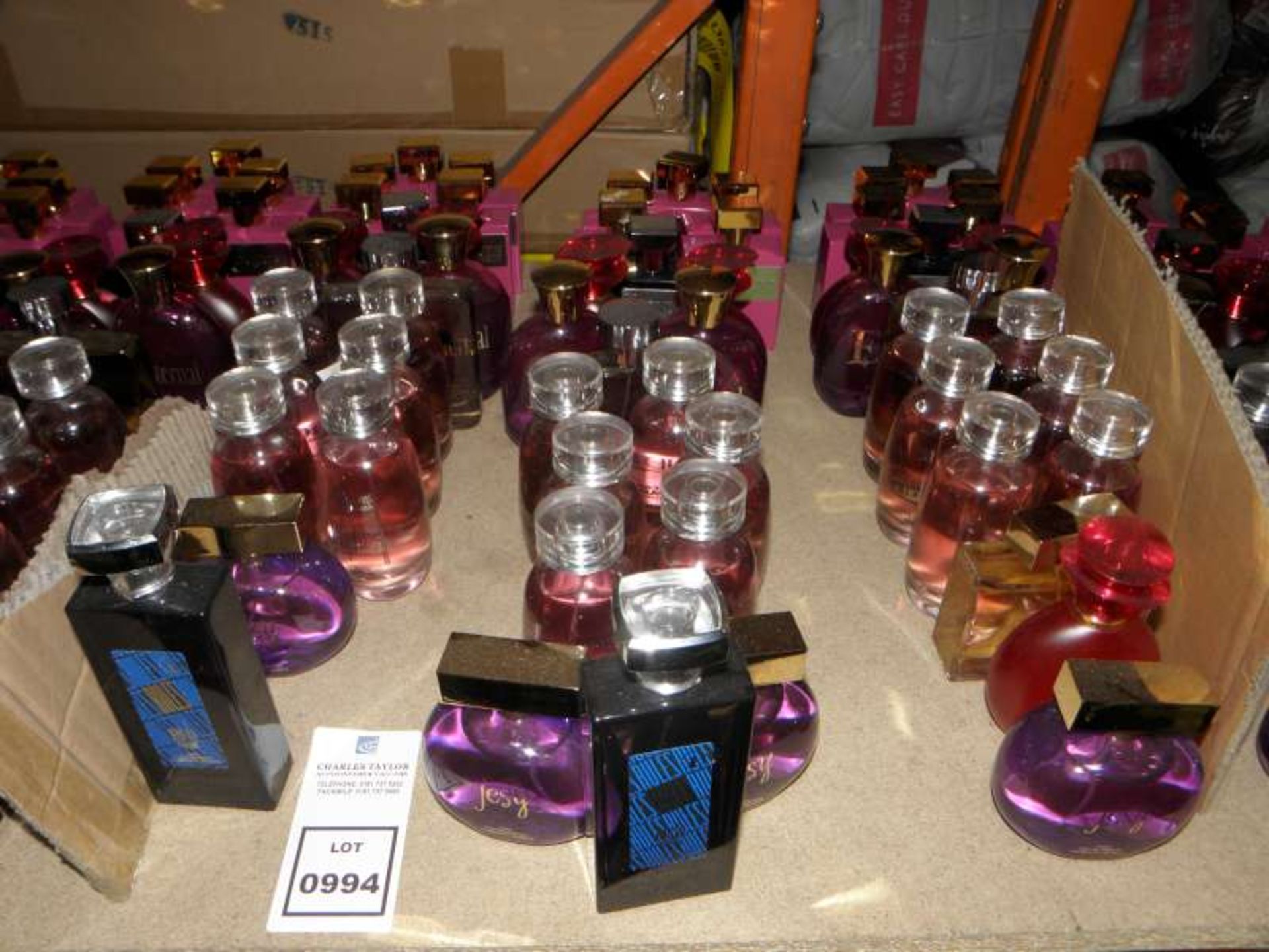 60 X VARIOUS BOTTLES OF PERFUME IE JESY, ETERNAL, FLORETINE, ETC