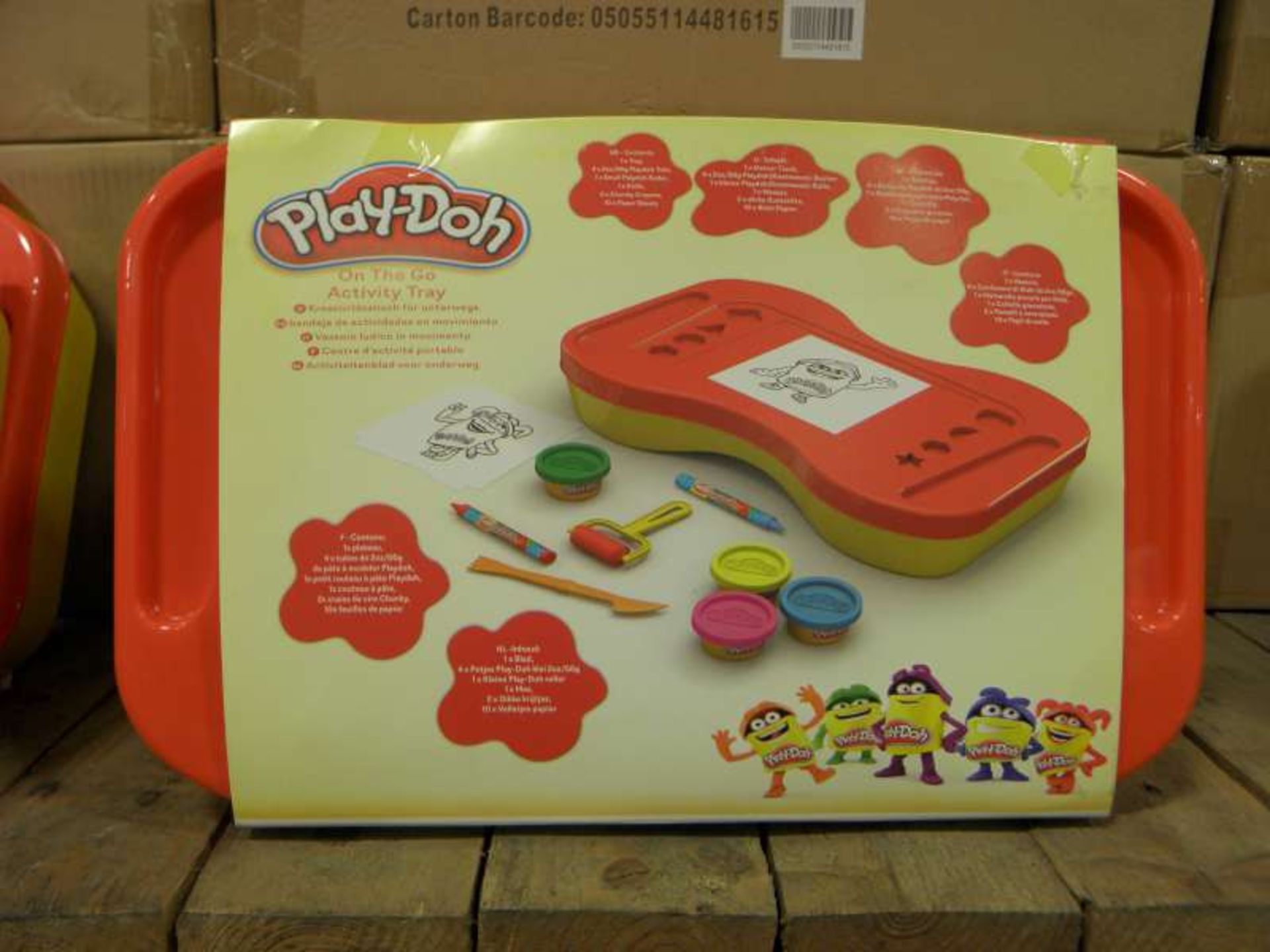 24 X BRAND NEW BOXED PLAY DOH 2 IN 1 ACTIVITY TRAY IN 4 X BOXES