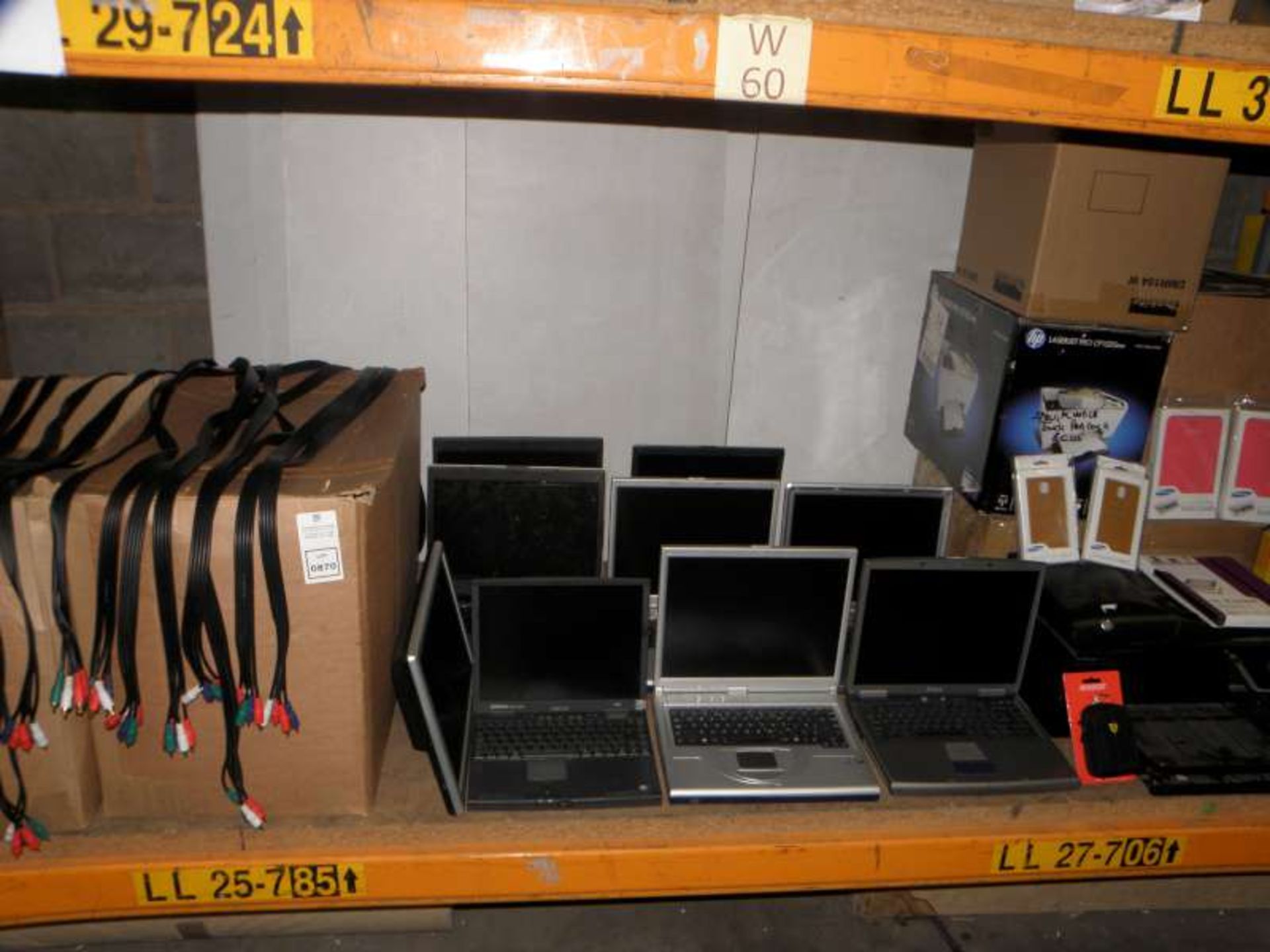 LOT CONTAINING HP PRINTER, 8 X LAPTOPS, MONITOR, MOBILE PHONE AND TABLET COVERS, VARIOUS CABLES