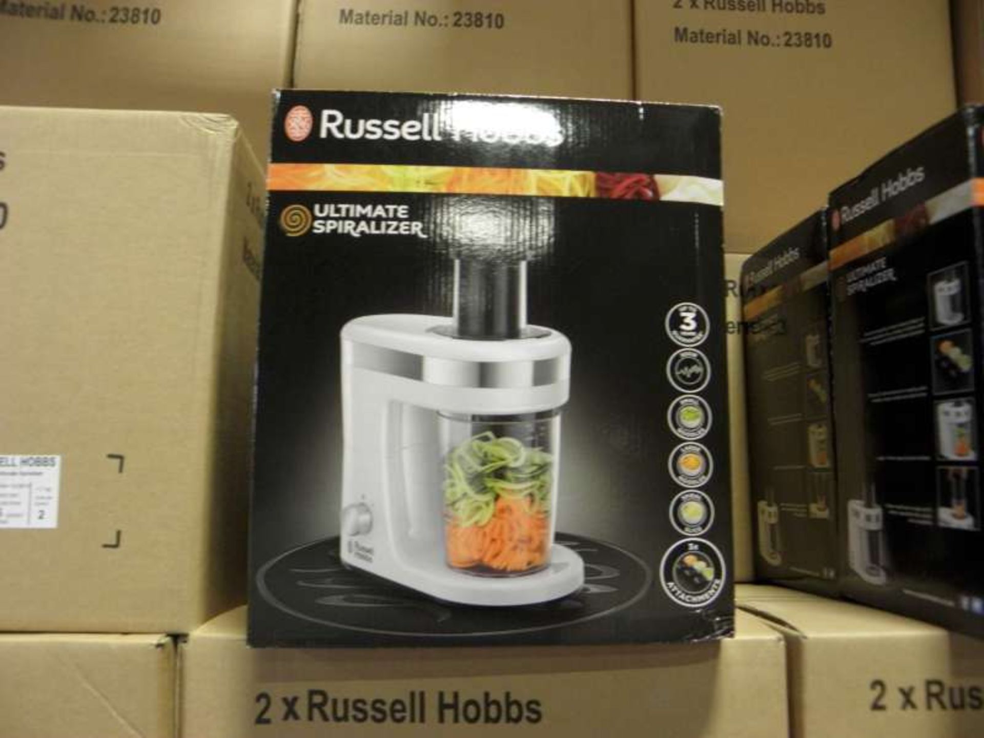 4 X BRAND NEW BOXED RUSSELL HOBBS ULTIMATE SPIRALIZERS IN 2 BOXES