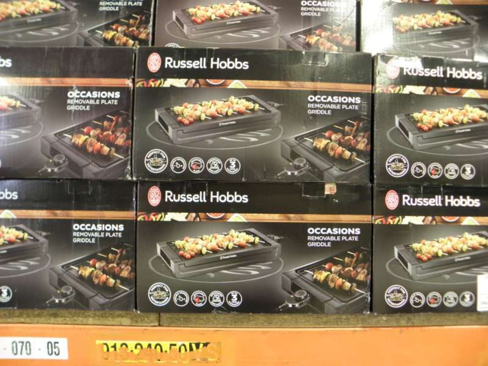 6 X BRAND NEW BOXED RUSSELL HOBBS OCCASIONS REMOVABLE PLATE GRIDDLE