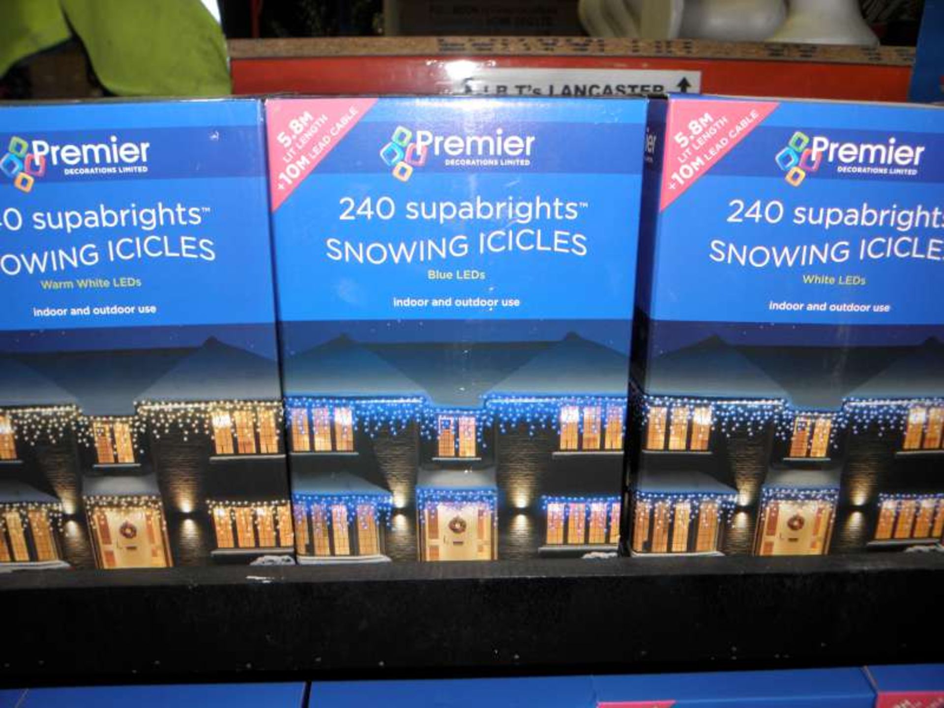 25 X PREMIER 240 SUPABRIGHTS SNOWING ICICLES WHITE LED LIGHTS
