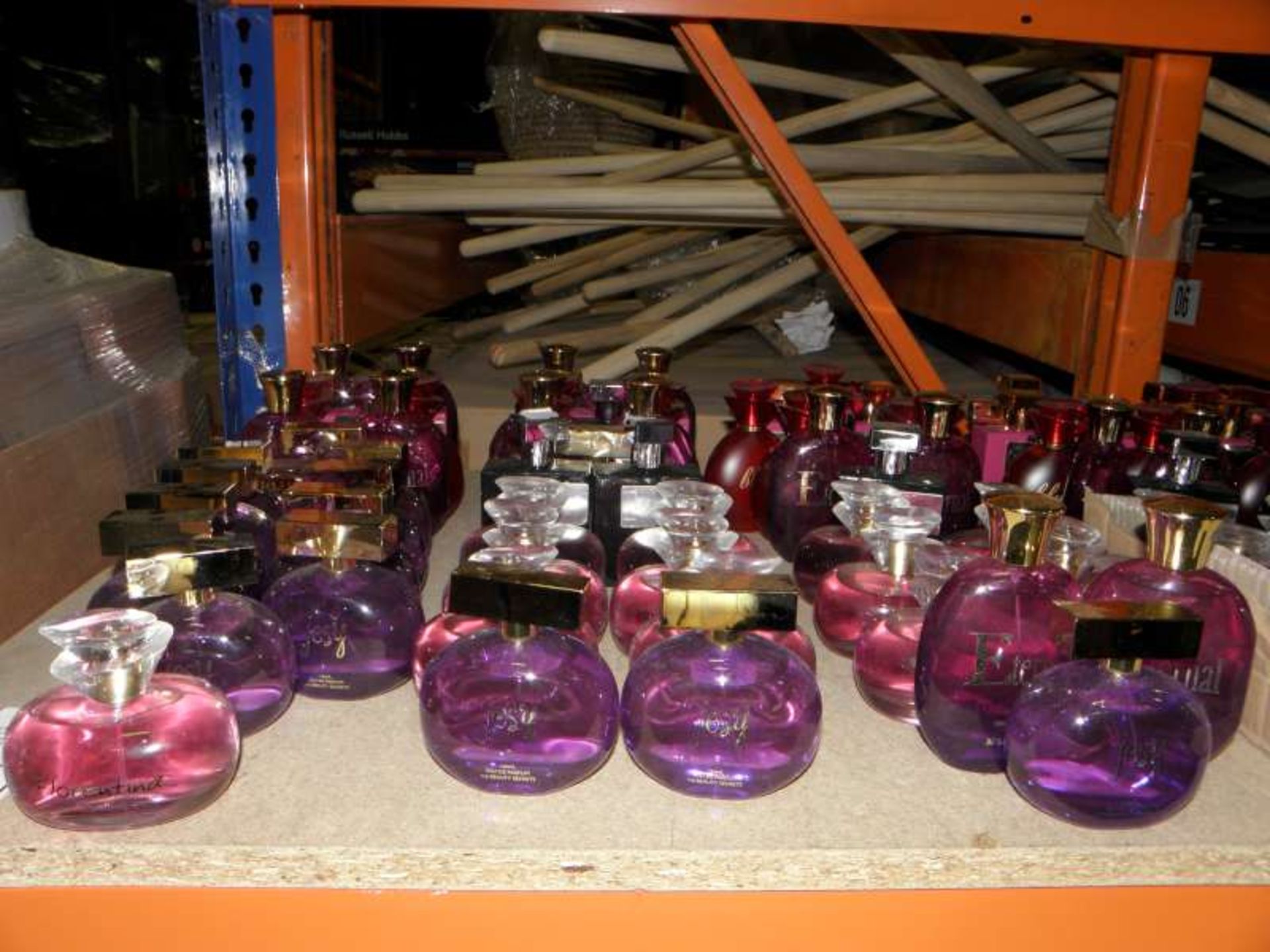 60 X VARIOUS BOTTLES OF PERFUME IE JESY, ETERNAL, FLORETINE, ETC