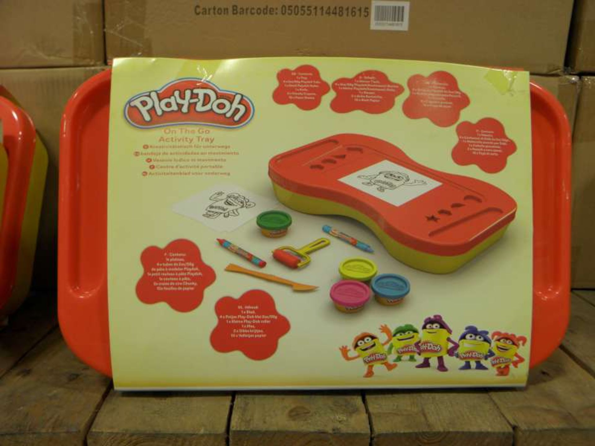 24 X BRAND NEW BOXED PLAY DOH 2 IN 1 ACTIVITY TRAY IN 4 X BOXES