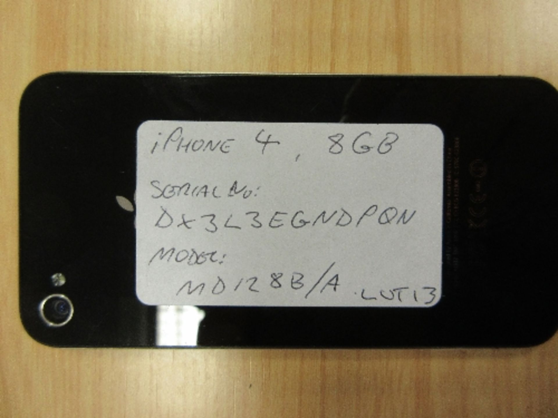 iPhone 4, 8GB, Serial No. DX3L3EGNDPQN, Model MD128B/A - Image 2 of 2