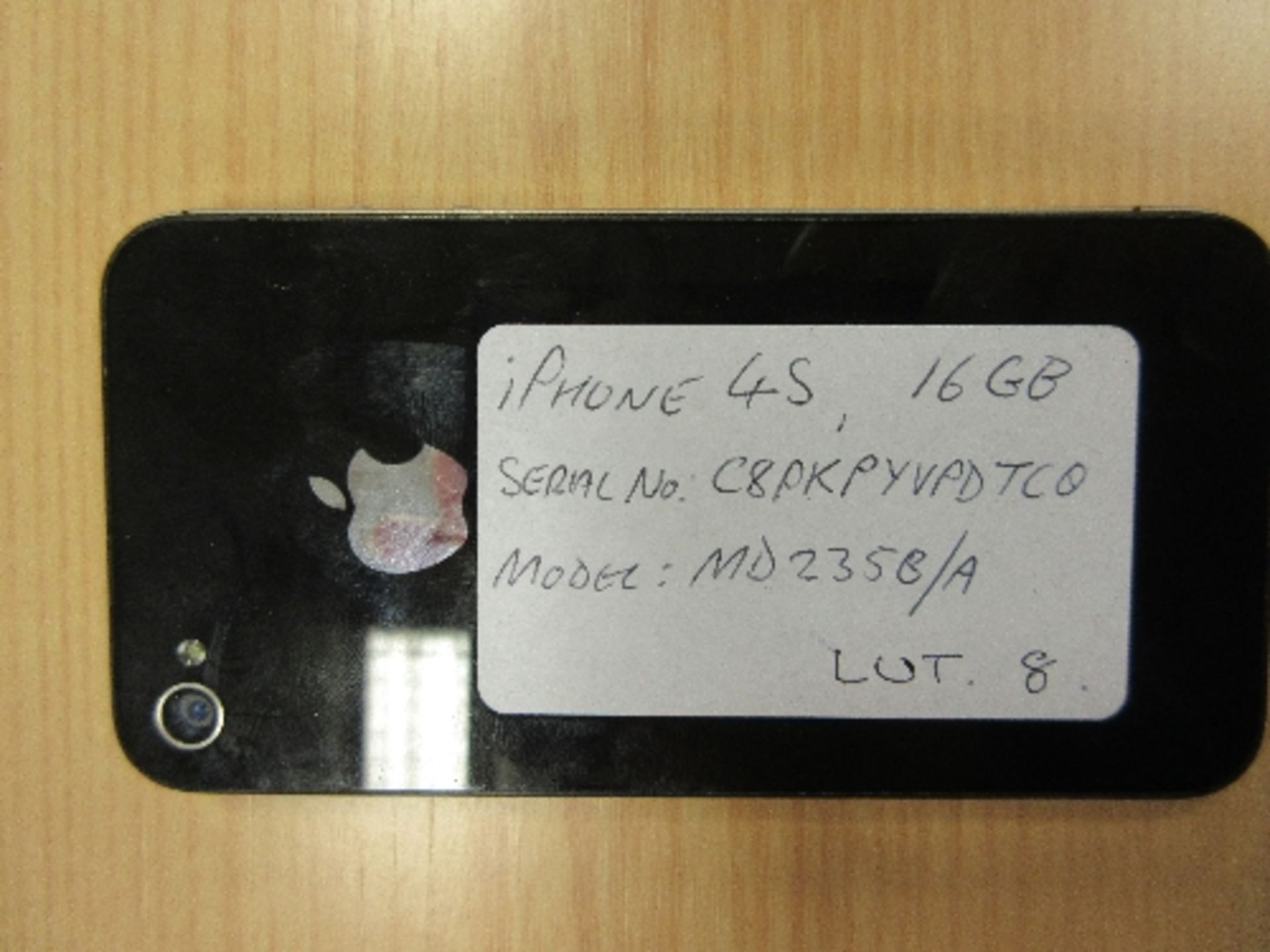 iPhone 4S, 16GB, Serial No. C8PKPYVPDTC0, Model MD235B/A - Image 2 of 2
