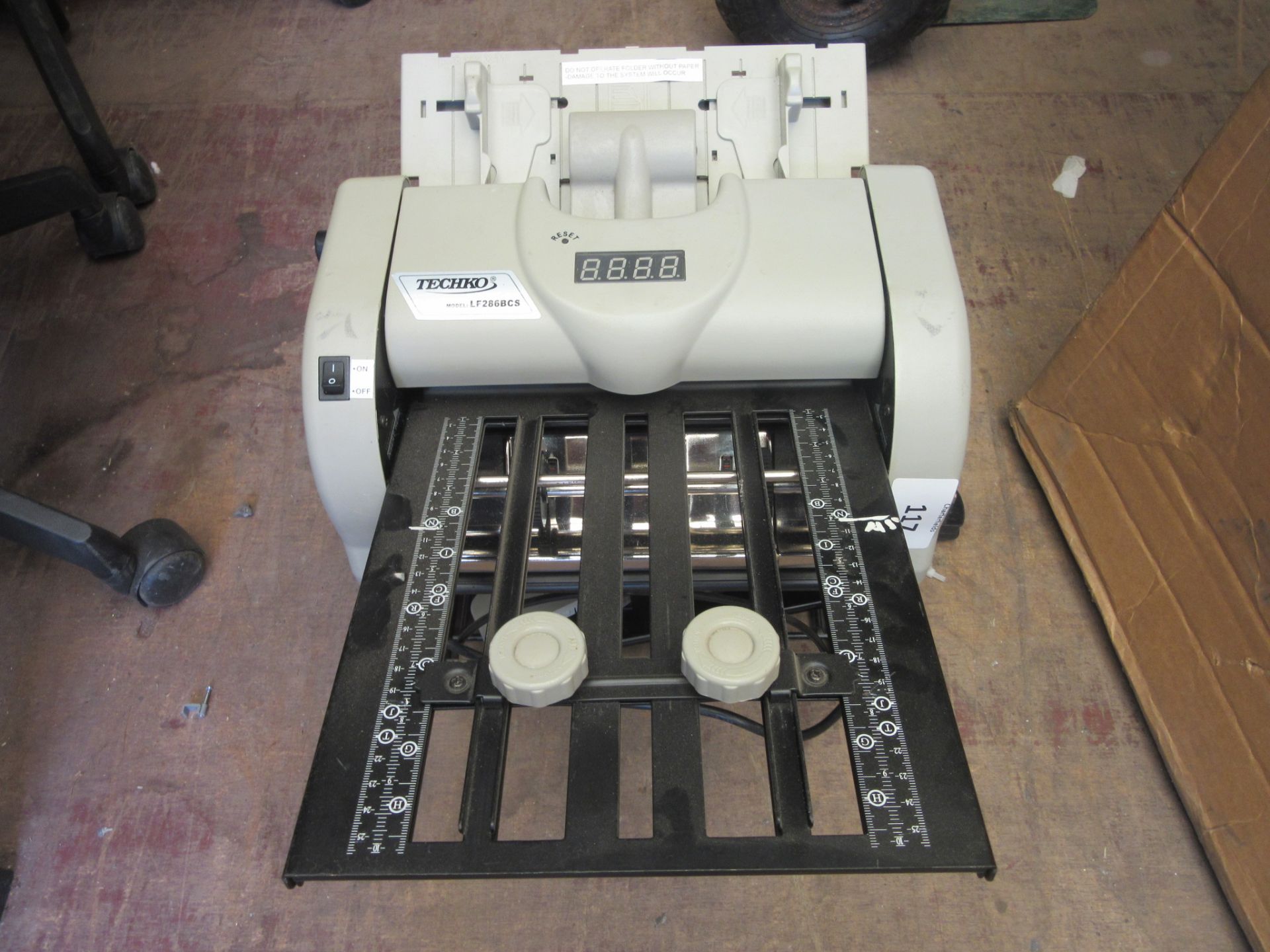 Techno Automatic Paper folder LF286BCS NB. LOT LOCATED AT: Units at rear of Hare and Hounds Public