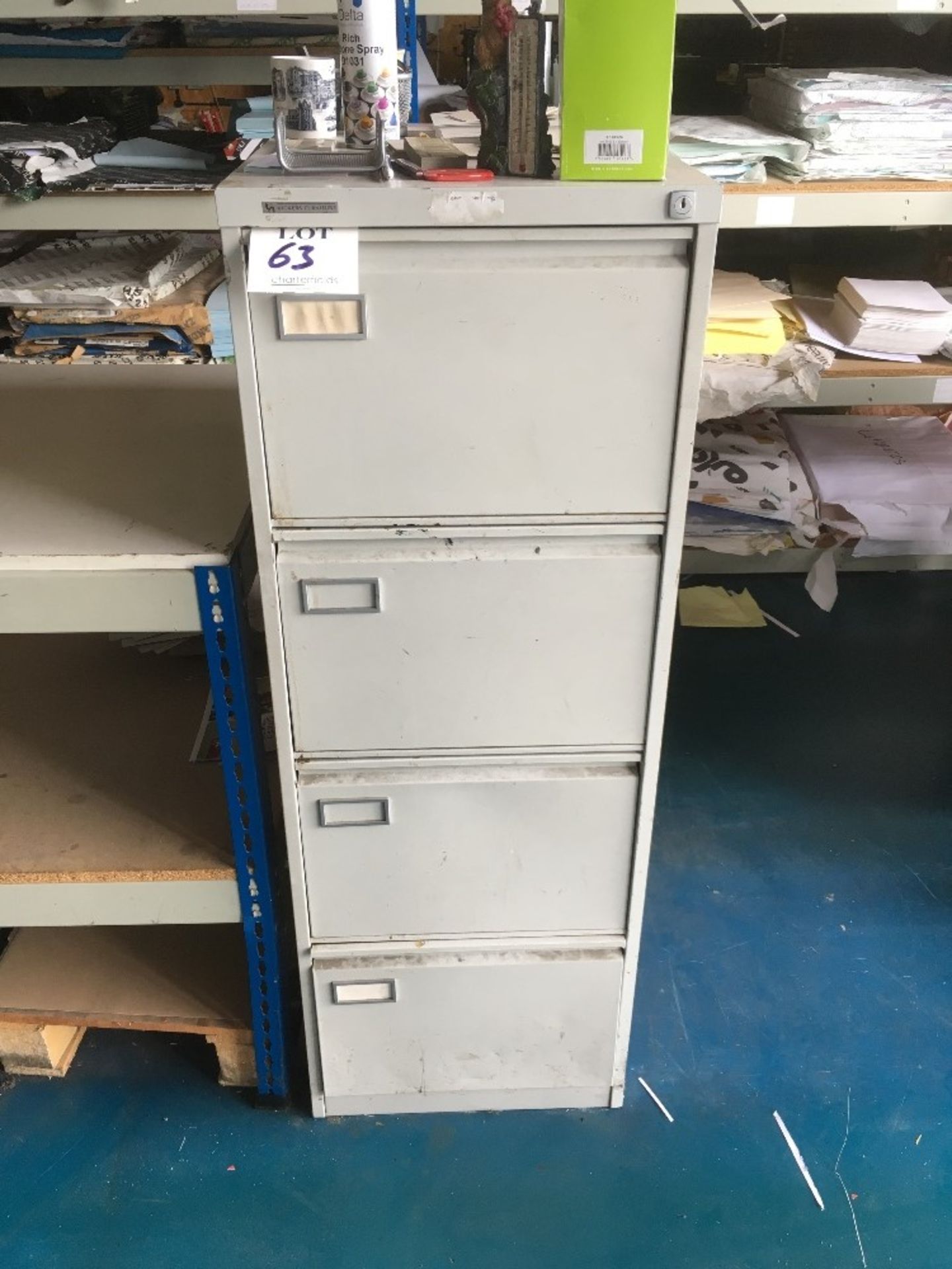 1 - 4 drawer steel filing cabinet