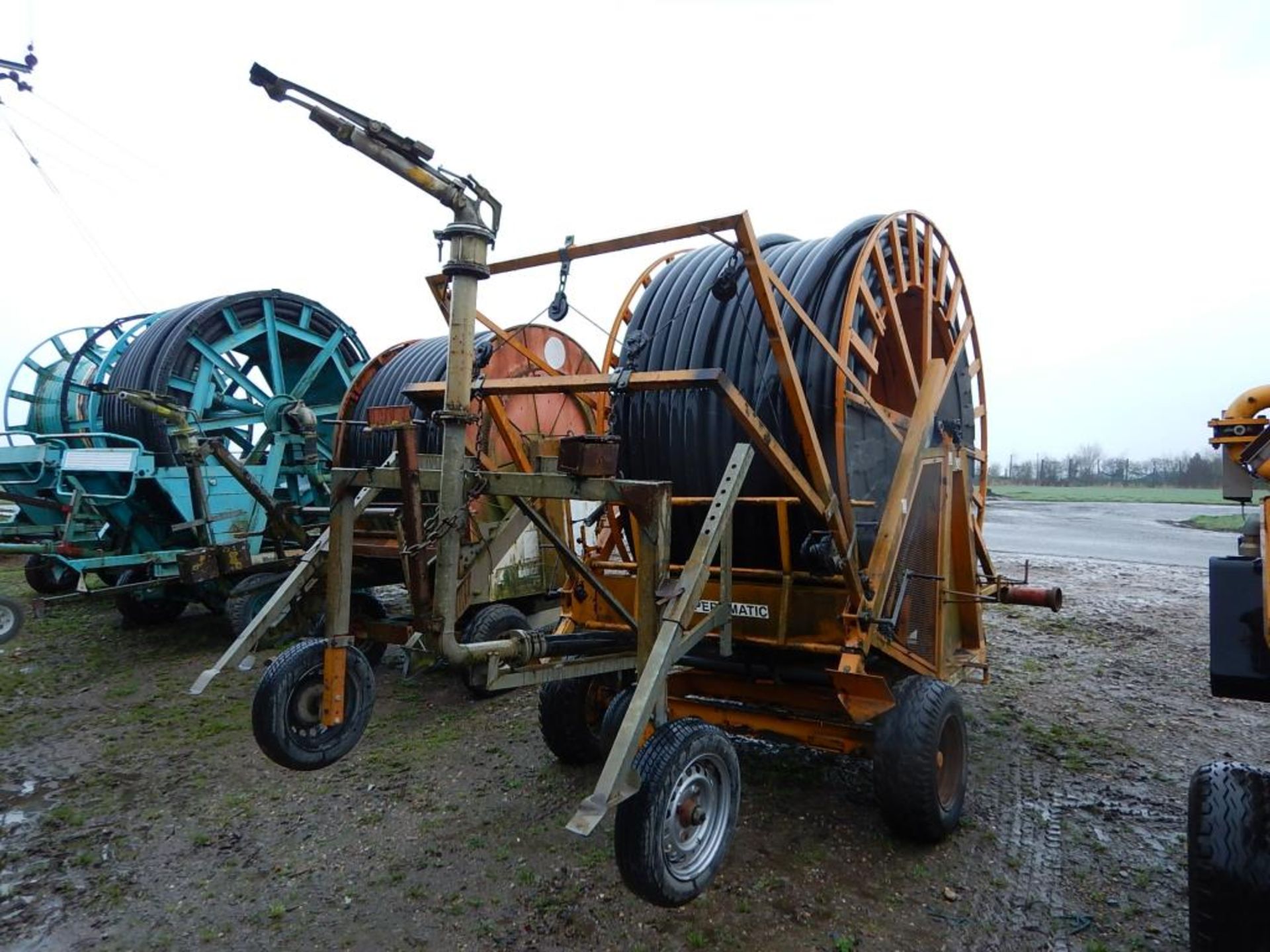 Perrot Peromatic 90 single axle irrigation reel with rain gun - Image 2 of 2