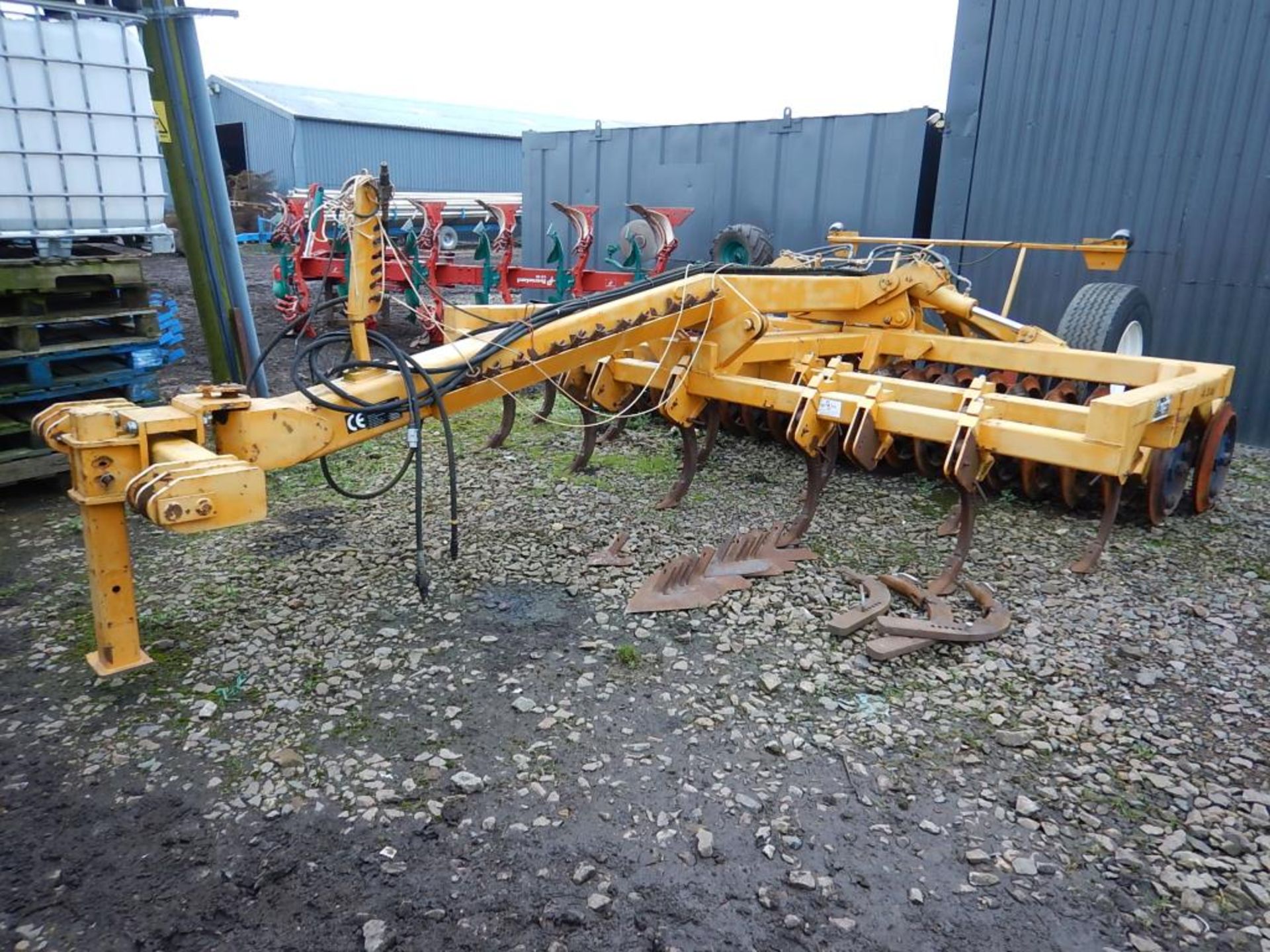 2005 Knight trailed hydraulic folding press with double row of leading tines and double press, 4m