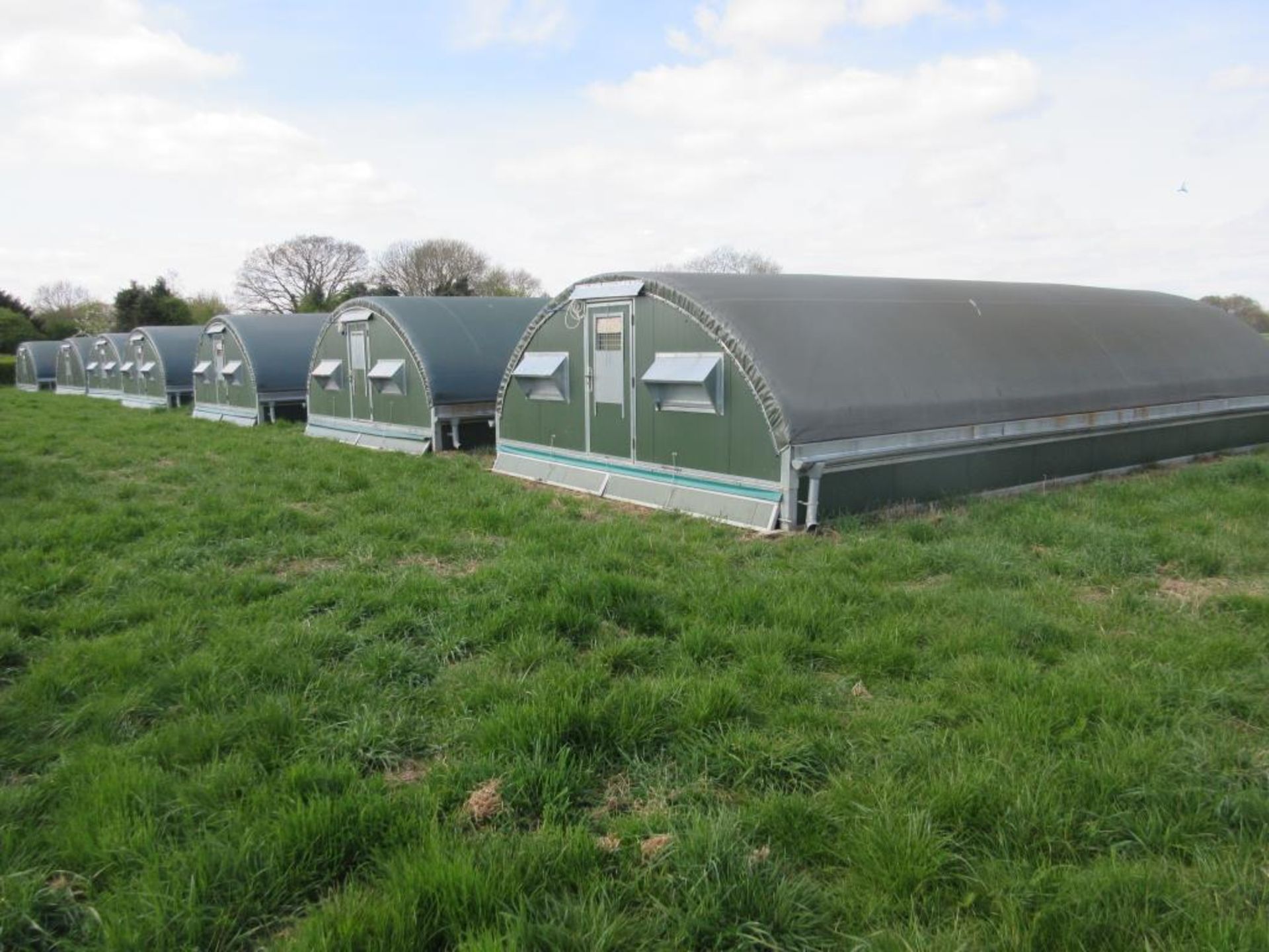 Halo Mini-Ranger sheds; 6no 10m x5m mobile rearing sheds. Purchased 2009.2010 and last used in