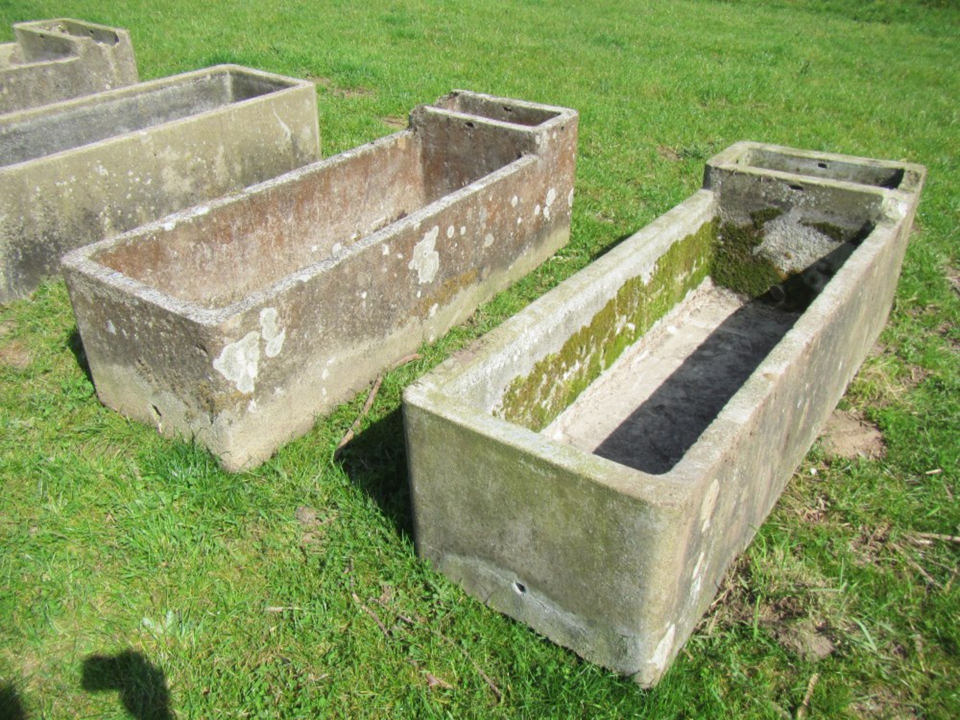 2no Concrete cattle water trough