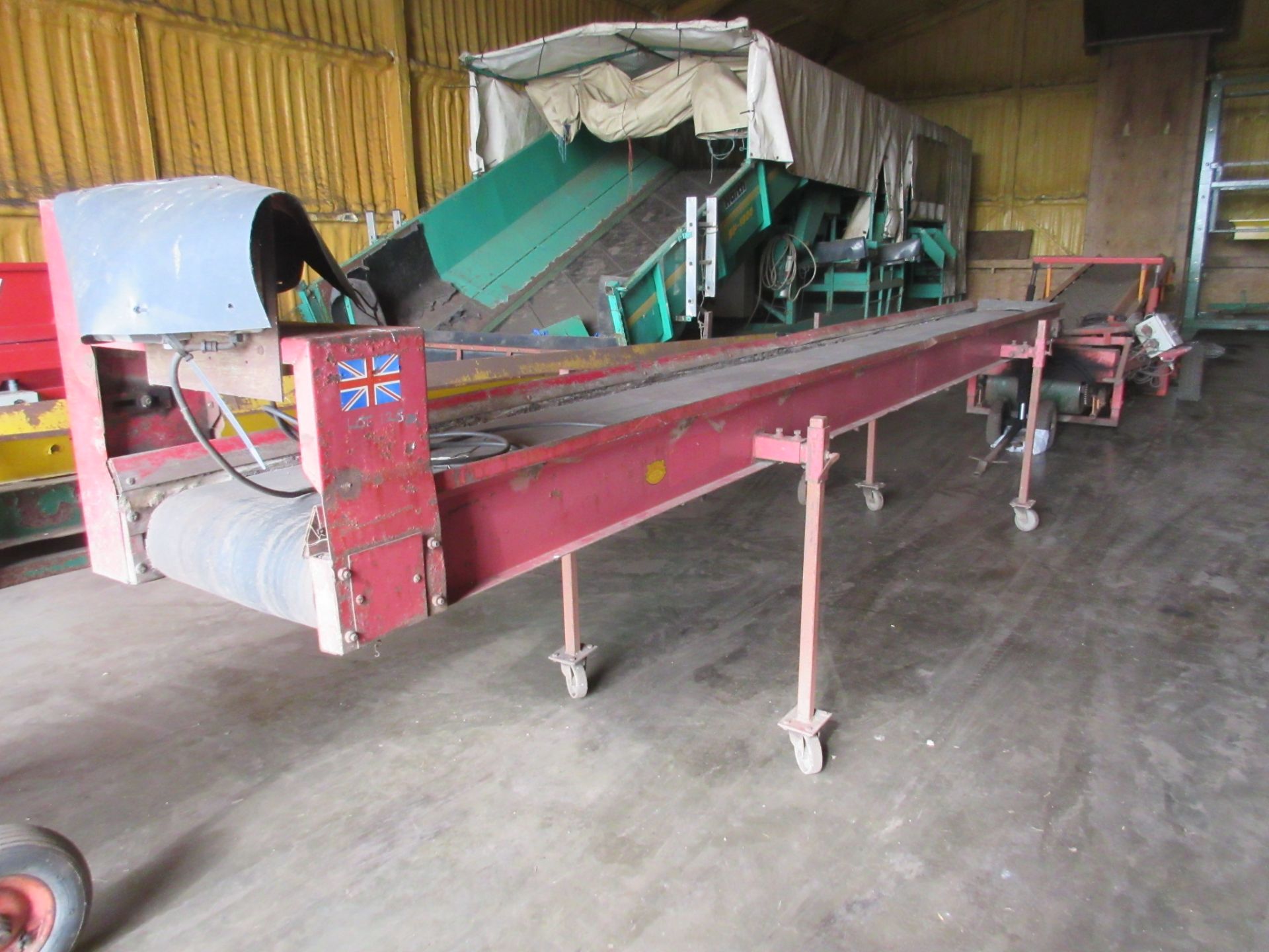 Tong 20ft horizontal rubber belted conveyor
