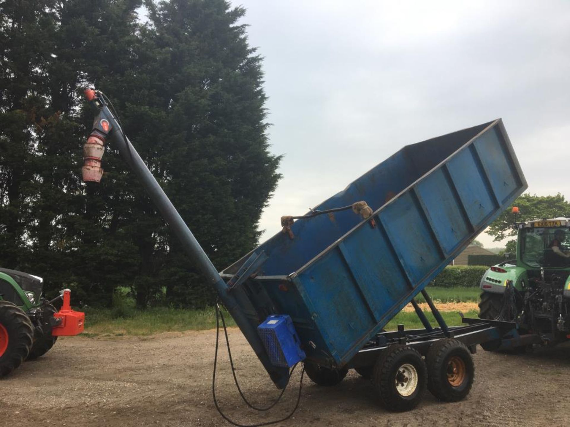 AS Marston 8t tandem axle tipping trailer with JE-MA drill filling auger