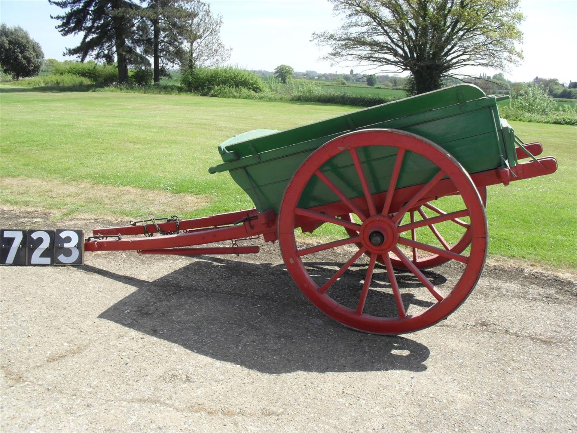 David Wand, Long Melford tumbil horse drawn 2wheel tip cart on wooden wheels, 'The Ilford Silver