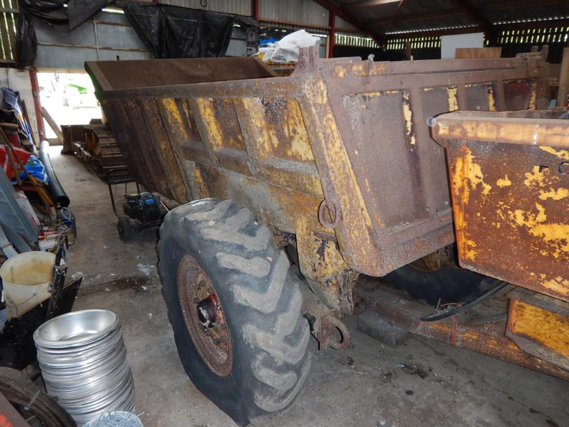 Shawnee Poole single axle dump trailer, converted to drawbar but offered with original hitch - Image 2 of 3