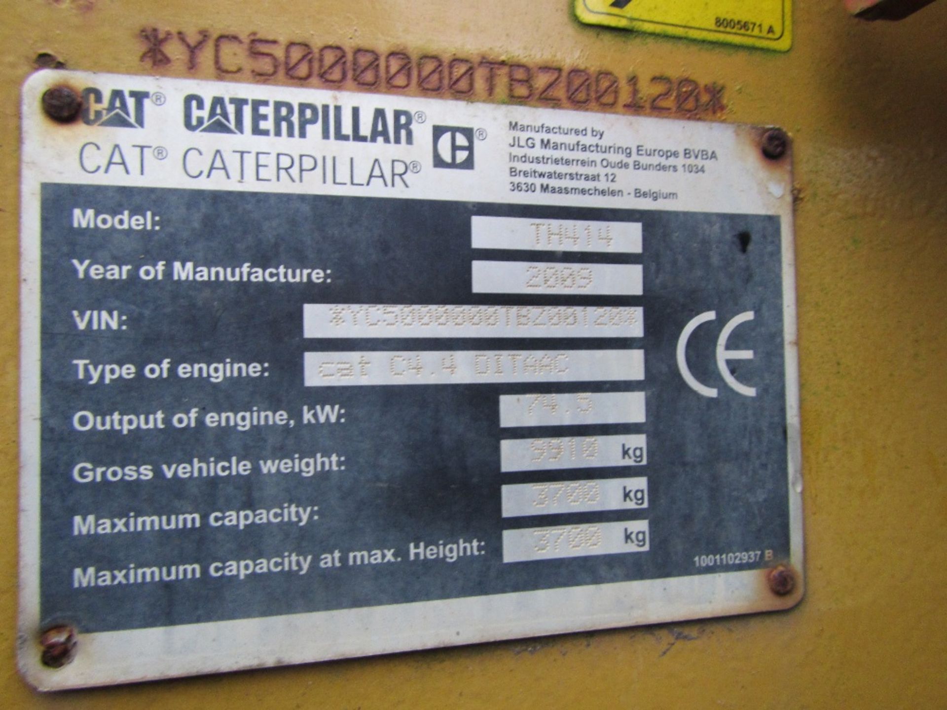 Caterpillar TH141 14m Telehandler c/w new set of switches in office Approx 4075 Hrs Ser. No. - Image 3 of 5