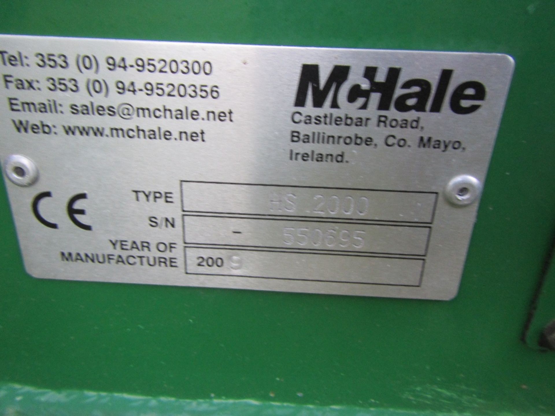 2009 McHale H.S 2000 Trailed Bale Wrapper 65000 Bale Count - Image 5 of 5