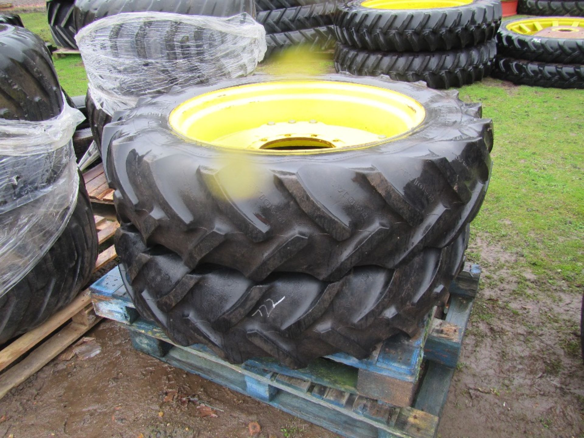 Goodyear 12.4x32 Tyres on JD 10 Stud Rowcrop Wheels