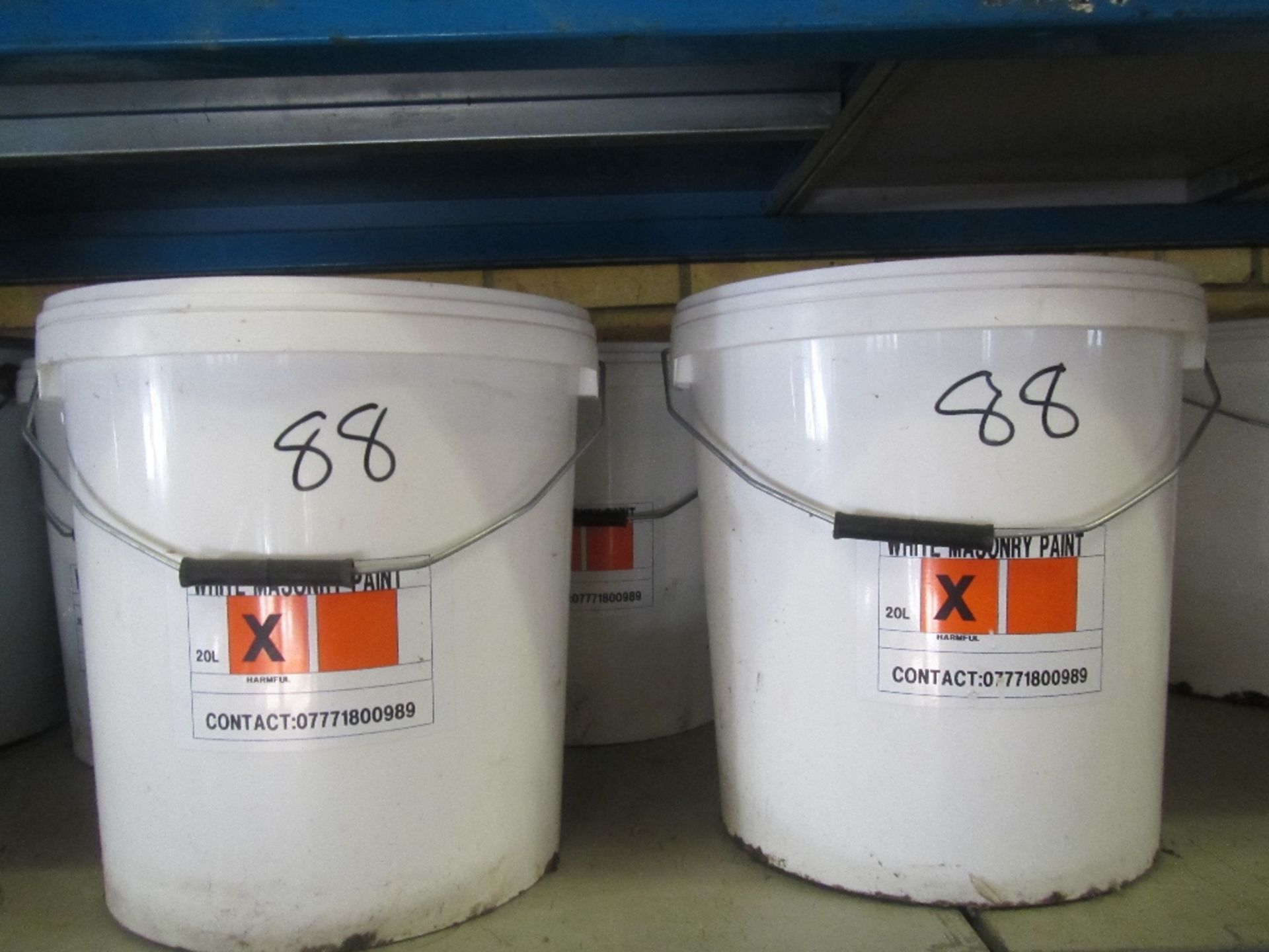 5no. 20 Litre Tins of White Masonry Paint