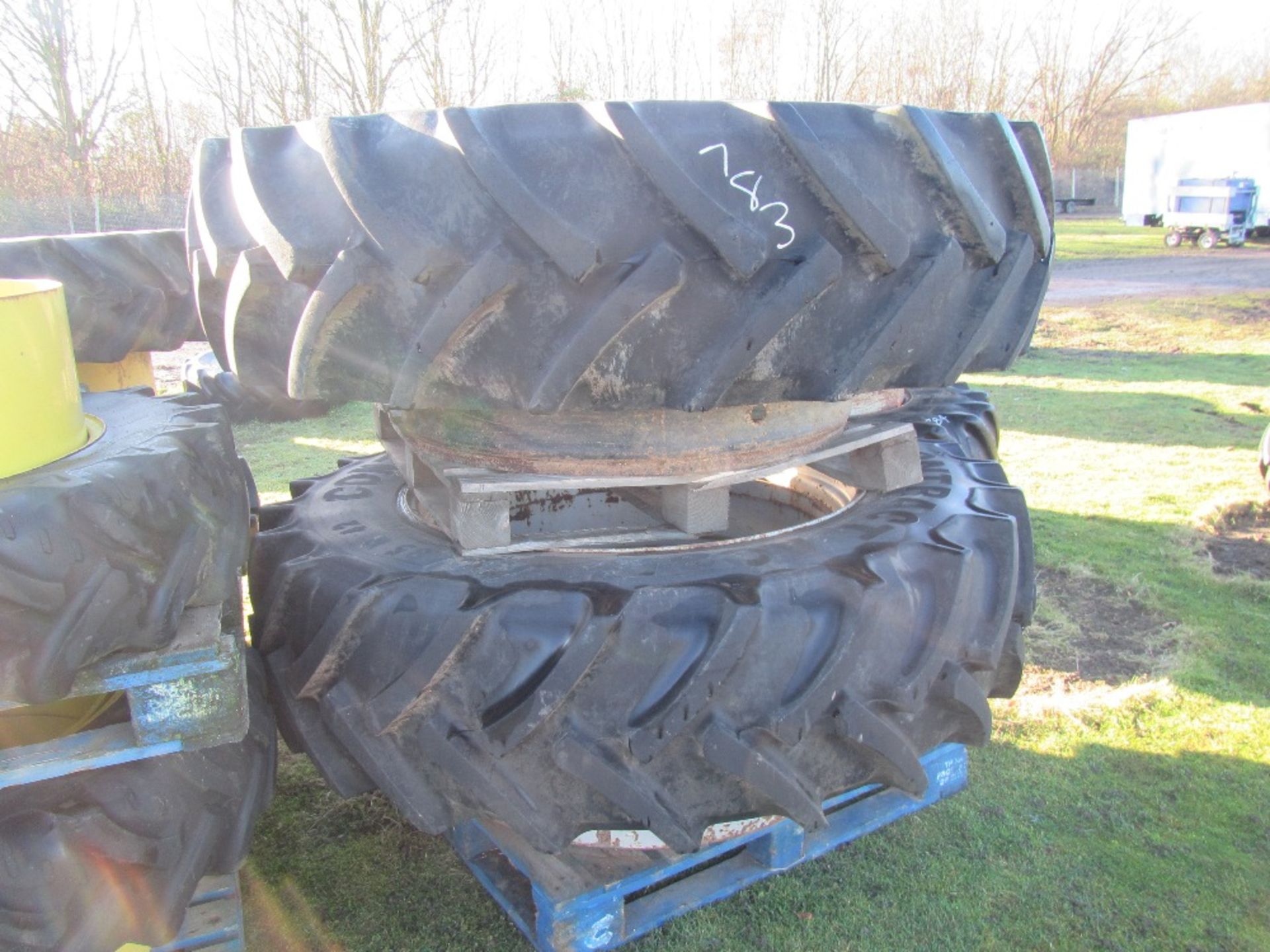 Pair of 460/85 R42 Wheels & Tyres c/w Clamps