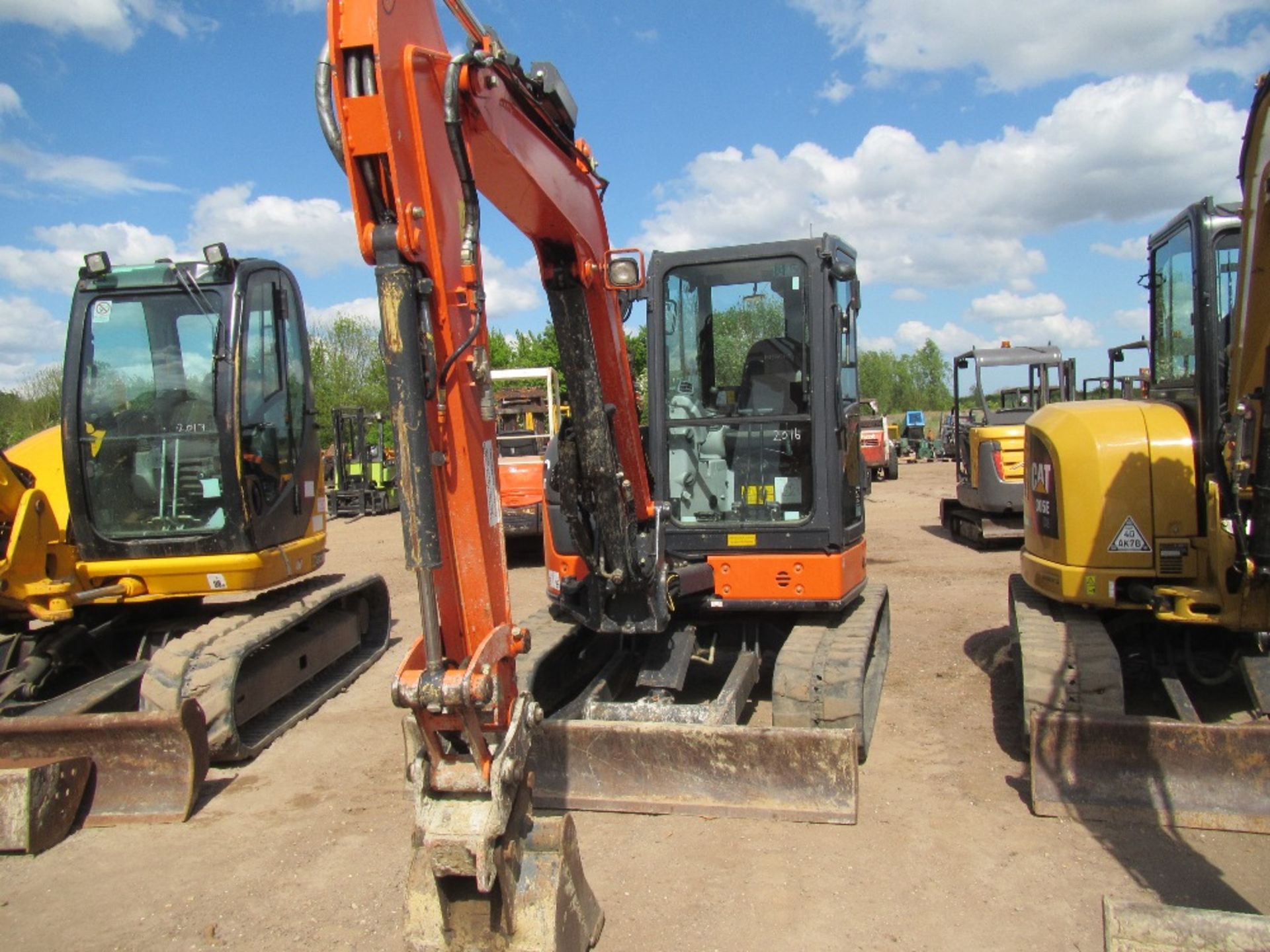 2014 Hitachi ZX 48U Excavator c/w hyd hitch, check valve, blade, climate, flashing light, radio &