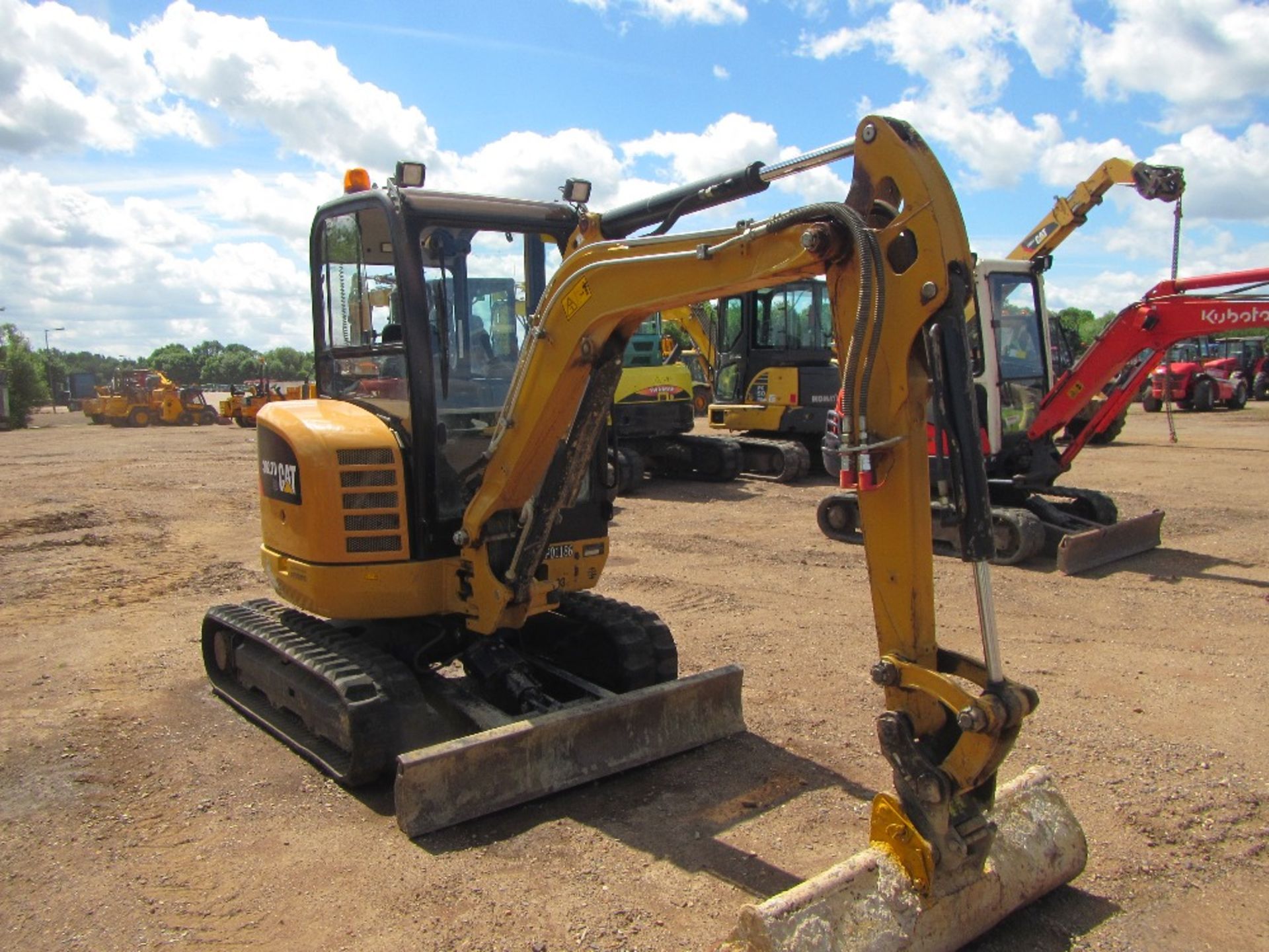 2014 Caterpillar 302.7D Excavator c/w rubber tracks, full cab, manual hitch, 2 buckets, 1 owner, - Image 2 of 9